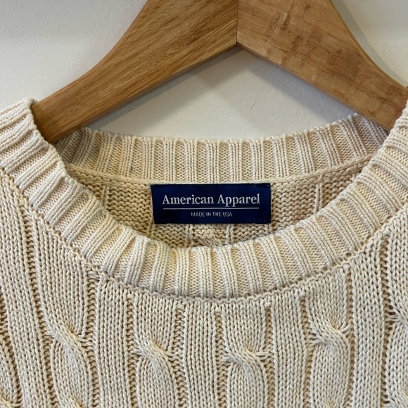 Cream Cable Knit Sweater (American Apparel) - Picture 4 of 4
